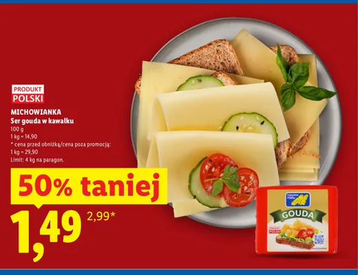 Ser gouda w kawałku Michowianka promocja w Lidl