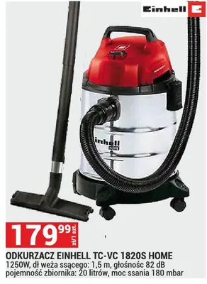 Odkurzacz Einhell TC-VC 1820S Home 1250W promocja w Merkury Market