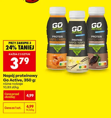 Napój proteinowy Go Active promocja w Biedronka