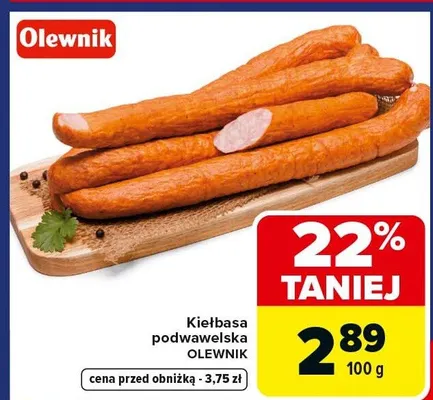 Kiełbasa podwawelska Olewnik promocja w Carrefour