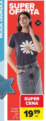 T-shirt damski TEX rozm. S - XL promocja w Carrefour