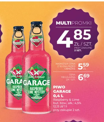 Piwo Garage Raspberry & Lime promocja w Duży Ben