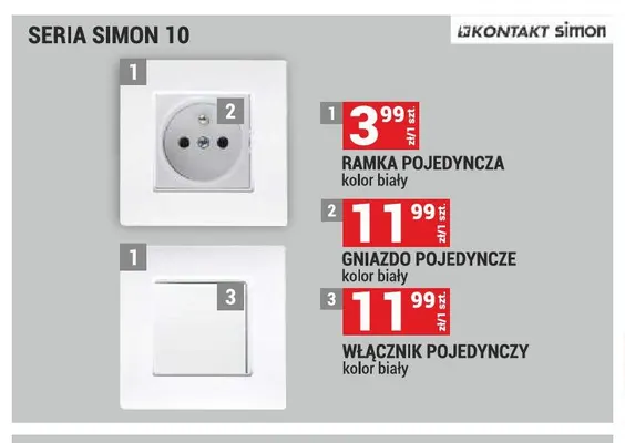 Ramka pojedyncza Simon 10 Kontakt-Simon promocja w Merkury Market