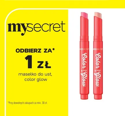 Masełko do ust MySecret Color Glow promocja w Drogerie Natura