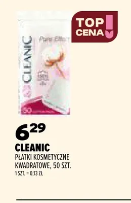 Płatki kosmetyczne kwadratowe Cleanic promocja w Drogerie Natura