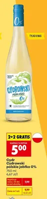 Cydr bezalkoholowy Cydrowski polskie jabłko 0% promocja w Biedronka
