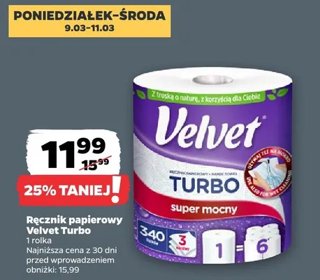 Ręcznik papierowy Turbo 3rolka promocja w Netto