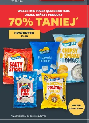 Prażynki solone Snaxters promocja w Netto