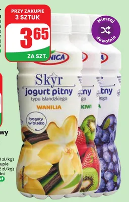 Jogurt pitny Skyr jagoda OSM Piątnica promocja w Dino