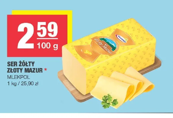 Ser żółty Złoty Mazur Mlekpol promocja w SPAR