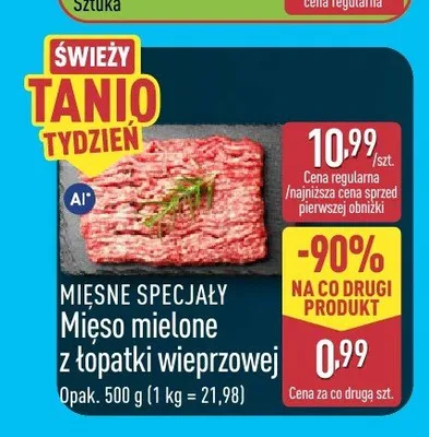 Mięso mielone z łopatki wieprzowej Mięsne Specjały promocja w Aldi