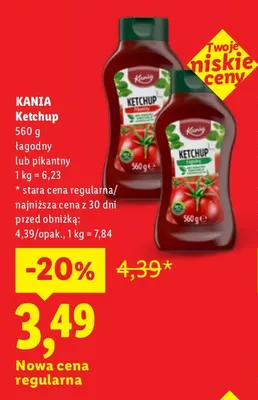Ketchup łagodny Kania promocja w Lidl