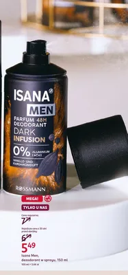 Dezodorant w sprayu Isana Men Dark Infusion promocja w Rossmann