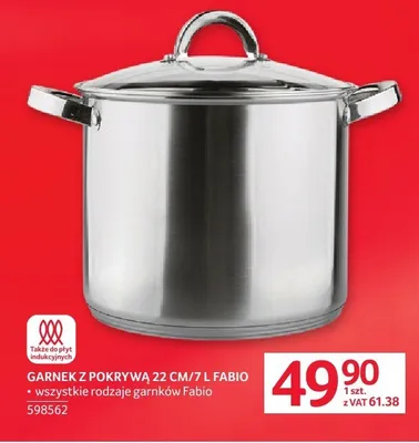 Garnek z pokrywą 22cm/7l Fabio promocja w Selgros