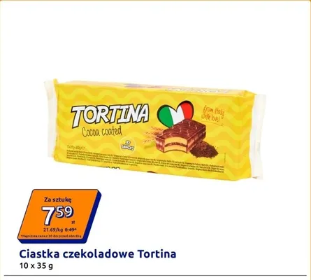 Ciastka czekoladowe Tortina 10-pak 35 g promocja w Action