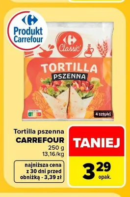 Tortilla pszenna Carrefour promocja w Carrefour