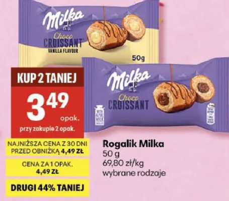 Rogalik Milka Croissant wybrane rodzaje promocja w Delikatesy Centrum