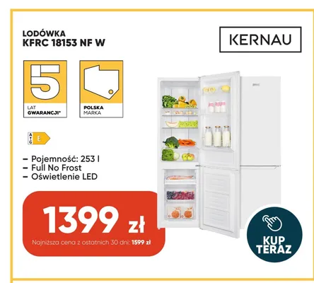 Lodówka Kernau KFRC 18153 NF W promocja w Max Elektro