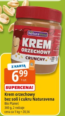 Krem orzechowy bez soli i cukru Naturavena promocja w Leclerc