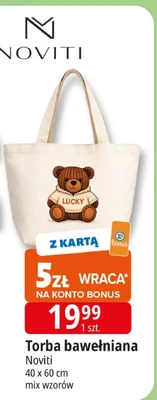 Torba bawełniana 40 x 60 cm mix wzorów promocja w Leclerc