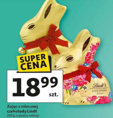 Zajac z mlecznej czekolady Lindt, wybrane rodzaje promocja w Auchan