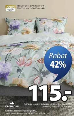 Komplet pościeli satynowej Erna promocja w Jysk