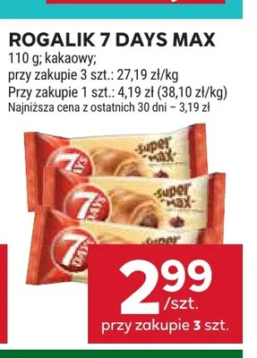 Rogalik 7 Days Max kakaowy promocja w Stokrotka