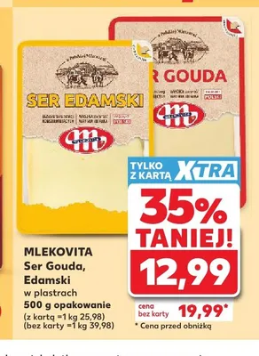 Ser żółty w plastrach Mlekovita Edamski promocja w Kaufland