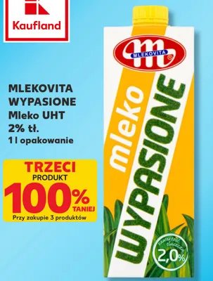 Mleko UHT Wypasione 2% tł. Mlekovita promocja w Kaufland