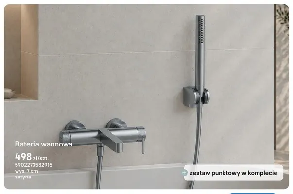 Bateria wannowa Valvex satyna promocja w Castorama