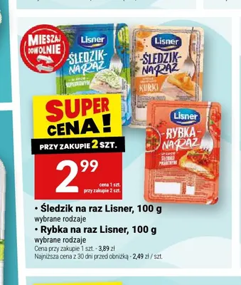 Śledzik na raz z kurkami Lisner promocja w Twój Market