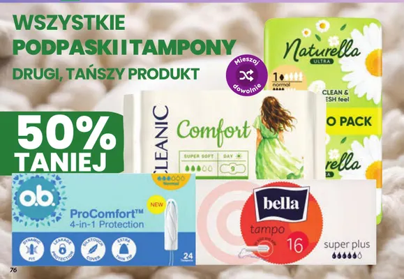 Tampony Bella Tampo promocja w Dino