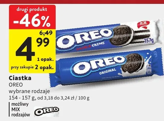 Ciastka wybrane rodzaje 154-157g promocja w Intermarche