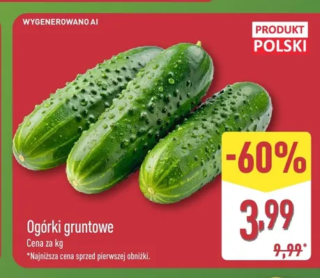 Ogórki gruntowe polskie promocja w Aldi