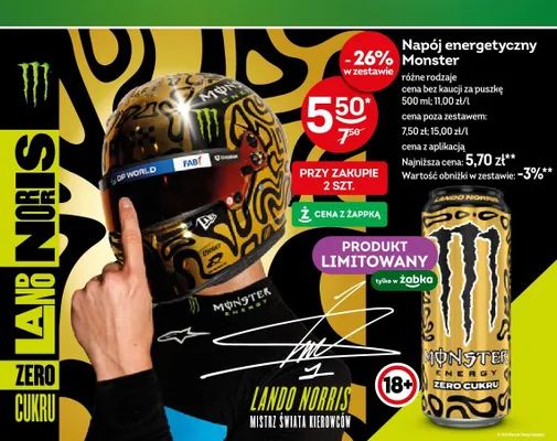 Napój energetyczny Monster Lando Norris Zero Cukru promocja w Żabka