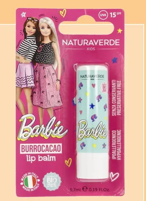 Balsam do ust Barbie Burrocacao lip balm Naturaverde Kids SPF15 promocja w Rossmann