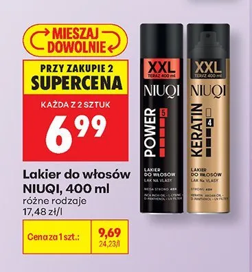 Lakier do włosów Niuqi Keratin promocja w Biedronka