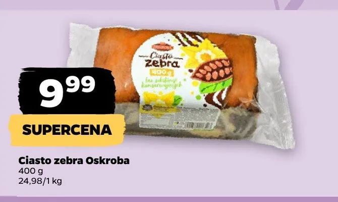 Ciasto zebra Oskroba promocja w Netto