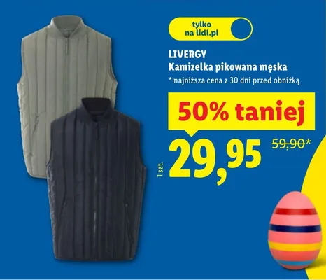 Kamizelka pikowana męska promocja w Lidl