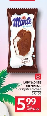 Lody Monte Zott Cookie Sandwich 100-120 ml promocja w Selgros