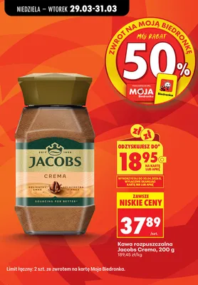 Kawa rozpuszczalna Crema promocja w Biedronka