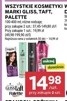 Kosmetyki Gliss Taft Palette promocja w Stokrotka