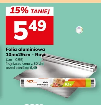 Folia aluminiowa Ravi 10mx29 cm promocja w Hitpol