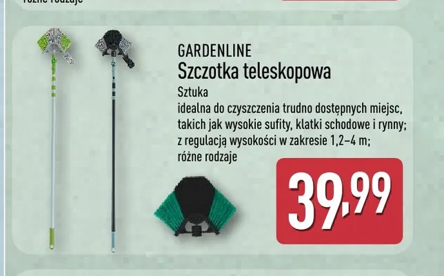 Szczotka teleskopowa Gardenline promocja w Aldi