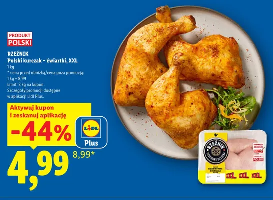 Polski kurczak ćwiartki XXL Rzeźnik promocja w Lidl