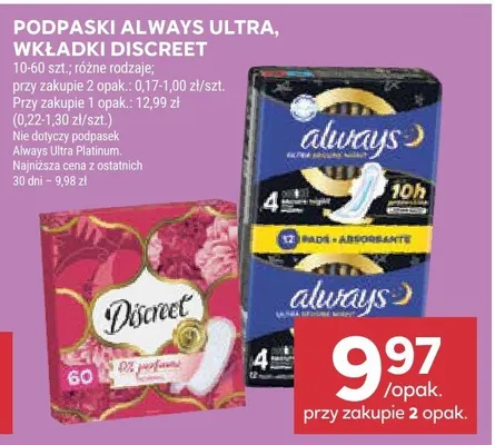 Wkładki Discreet promocja w Stokrotka