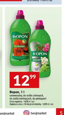 Nawóz Bopon do pelargonii promocja w Twój Market