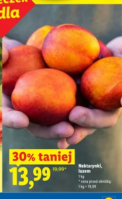 Nektarynki luzem promocja w Lidl