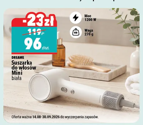 Suszarka do włosów Dreame Mini biała promocja w Biedronka Home