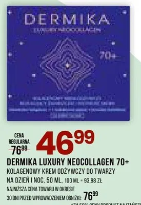 Kolagenowy krem odżywczy do twarzy na dzień i noc Neocollagen 70+ promocja w Drogerie Natura